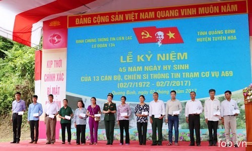 A69机务站13名通信员牺牲45周年纪念仪式在广平省举行
